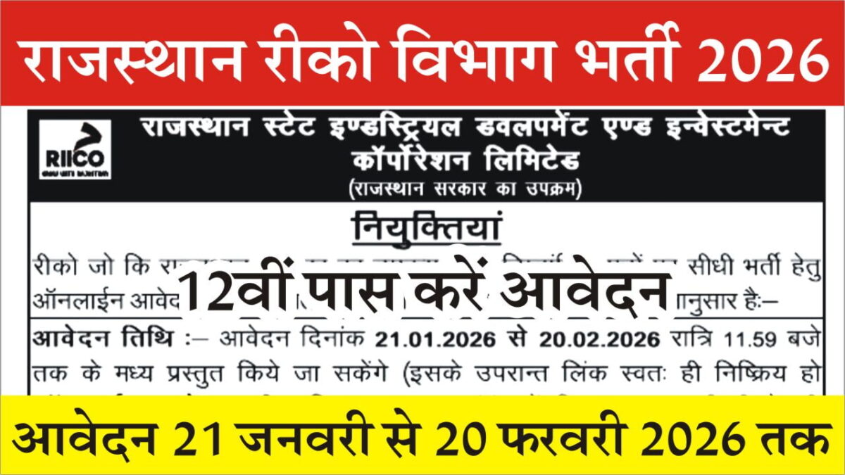 Rajasthan RIICO Vacancy 2026