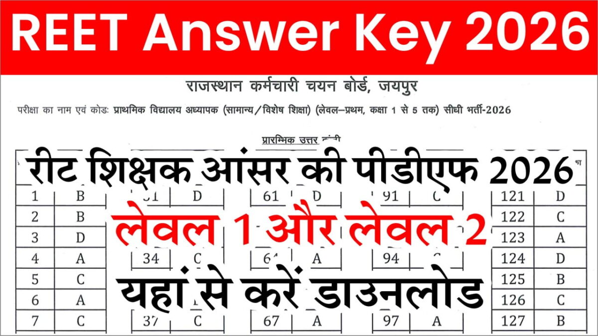 REET Teacher Answer Key 2026