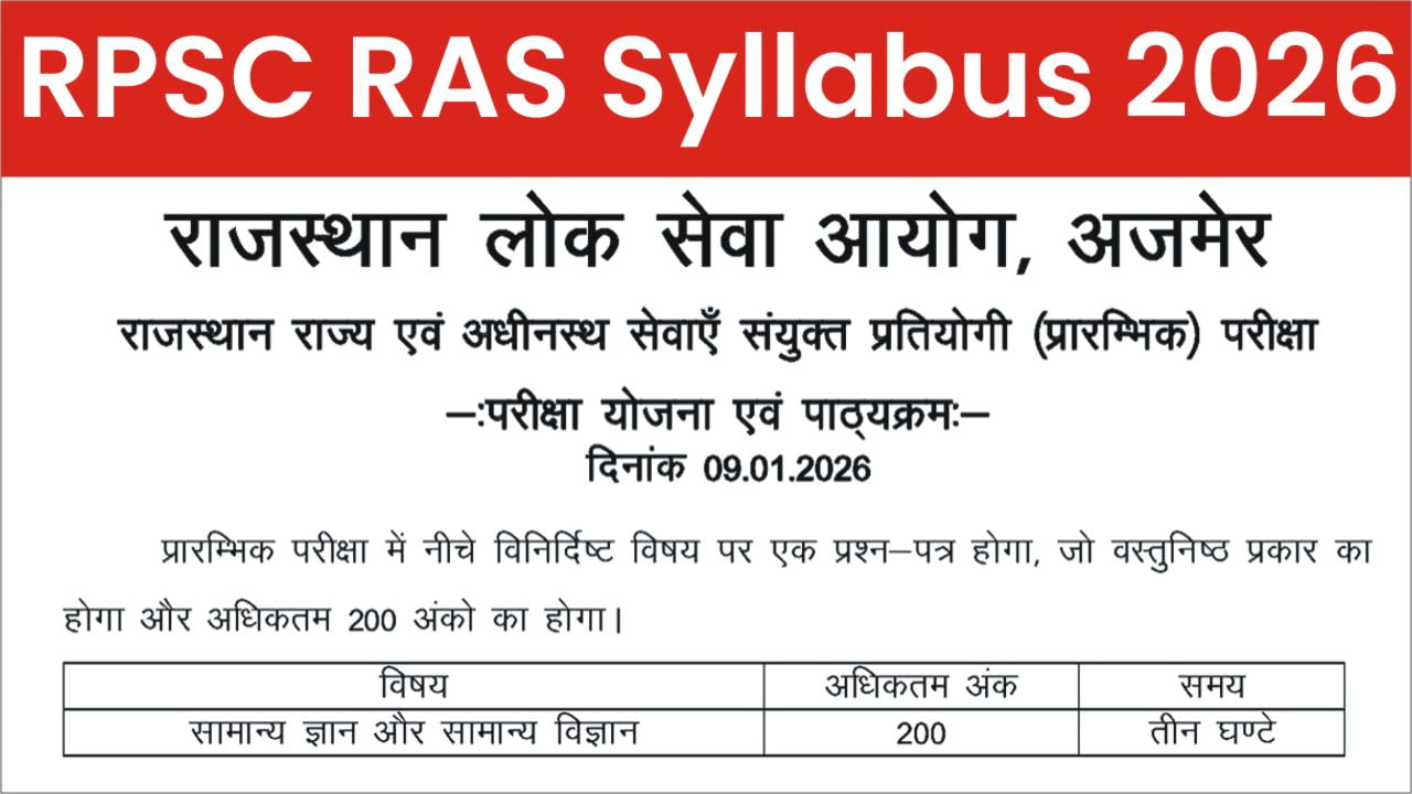 RPSC RAS Pre Syllabus 2026 PDF