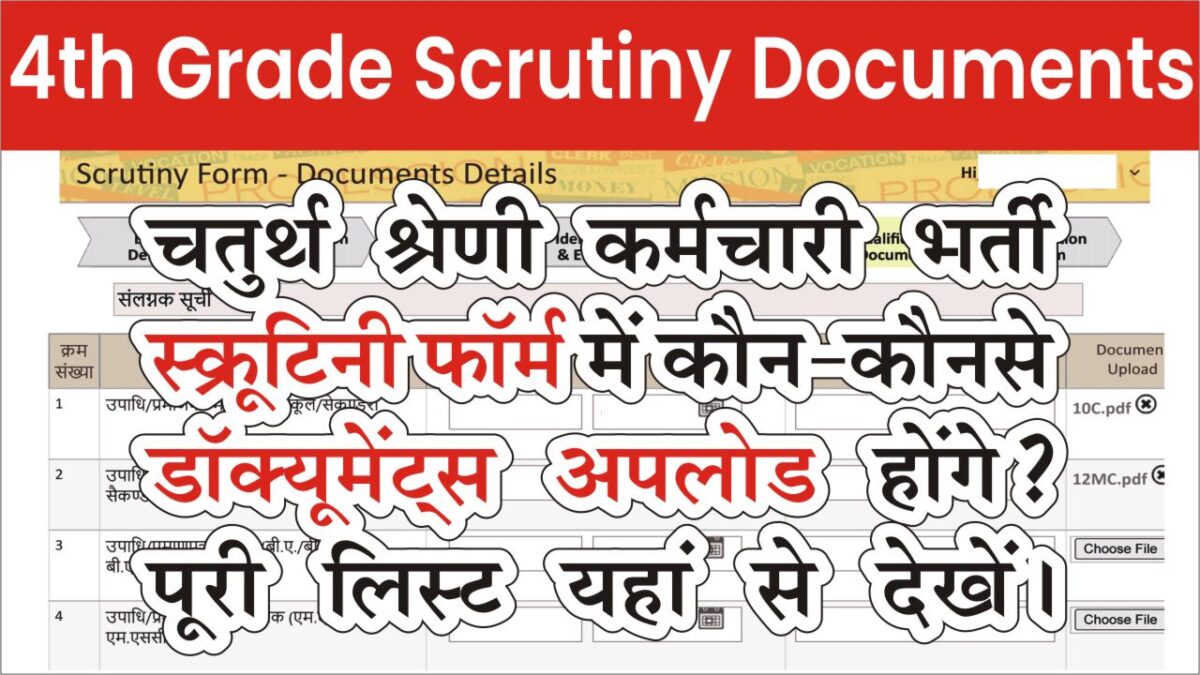 Rajasthan 4th Grade Scrutiny Documents List 2026