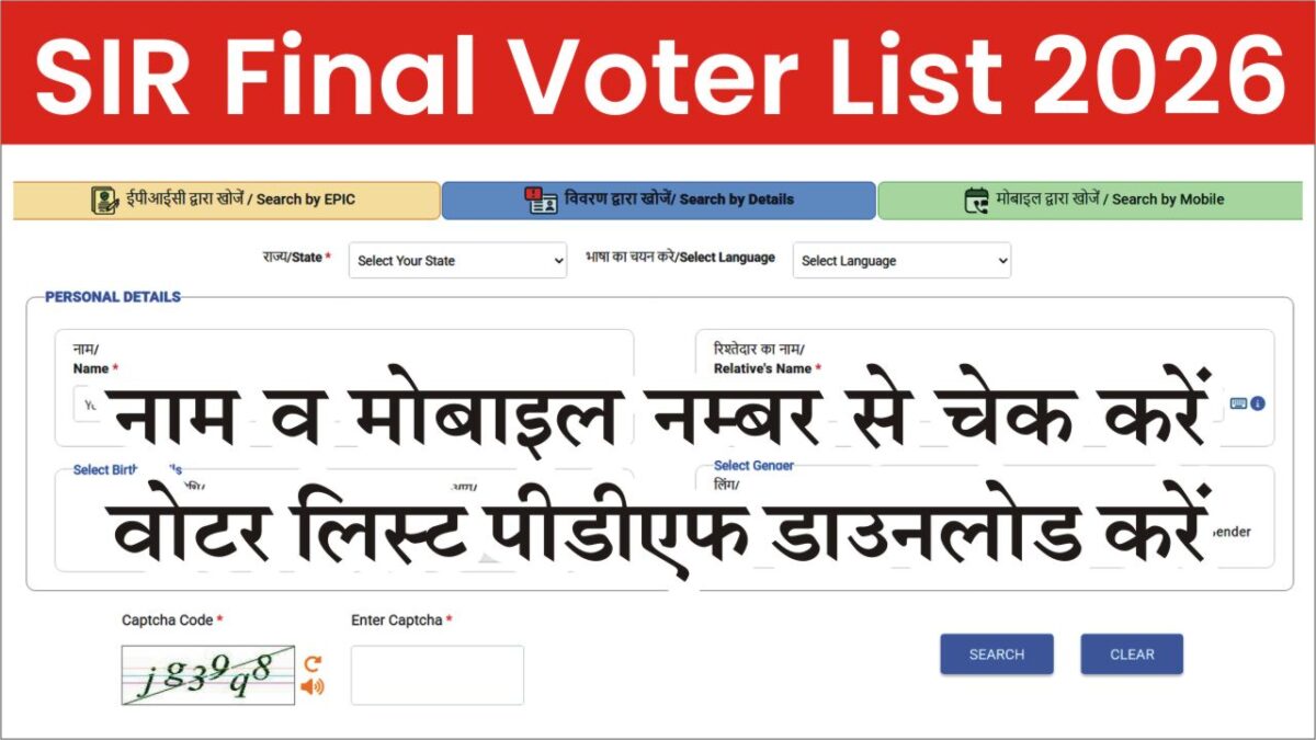 SIR Final Voter List 2026